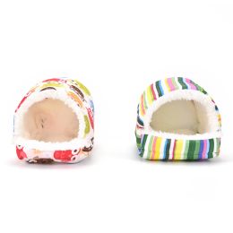 Toys Hamster Nest Warm Winter House Sleep Bed Soft Blend Cotton Cute Owl Plush Floral Pad Cage Ornament Small Pets Products