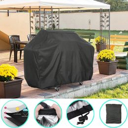 Grills Outdoor BBQ Cover Dust Waterproof Heavy Duty Grill Cover Anti Duty Rain Protective Cover Barbecue Round Black BBQ Grill Cover