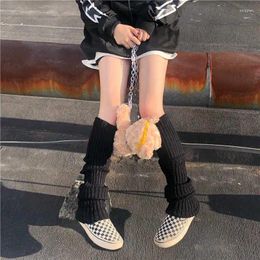 Women Socks 2024 Cute Solid Knitted Leg Warmer Preppy Style Knee High Boot Student Uniform Autumn Winter Casual Sleeve