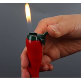 Lighter Pepper Spray And Funny Flame Lighter Pepper Shaped Cigarette Lighter Gas Unfilled Refillable Flame Adult Lighter