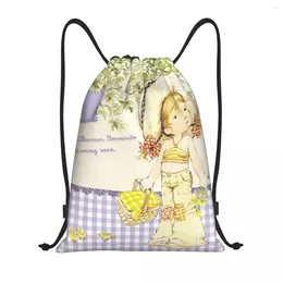 Shopping Bags Custom Sarah Kay Cartoon Drawstring Backpack Women Lightweight Children's Painter Gym Sports Sackpack Sacks For Training