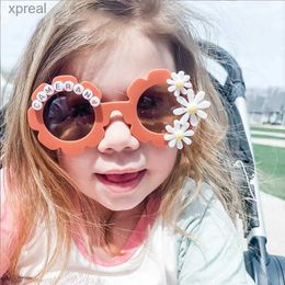 Sunglasses Support Letters Sun Flower Round Kids Sunglasses Childrens Sunglasses Boys and Girls Outdoor UV400 Cute Baby Sunglasses WX