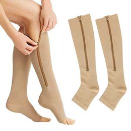 Socks Hosiery Compression Socks Medical Nurses Tight Socks Sports Zippers Bicycle Socks Professional Leg Support Anti fatigue For Men Wome New Y240504