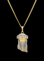 Pendant Necklaces Hip Hop Bling Iced Out Rhinestones Gold Stainless Steel Jesus Piece Necklace For Men Rapper Jewelry6585774