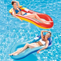 1pc Inflatable Water Floating Bed for Beach Swimming Pool Parties Portable Comfortable Hammock Lounge Chair 240506