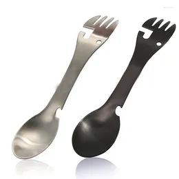 Dinnerware Sets Cutlery Spoon Reinforcement And Thickening Not Easily Damaged Black Tableware Stainless Steel Fall Resistance Fruit Fork