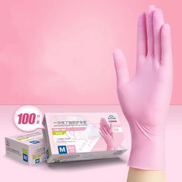 Gloves Pink Disposable Gloves XSL Disposable Latex Free Vinyl Gloves 100Pack for Cleaning Food Handing Hair Dye Beauty Salon Cleaning