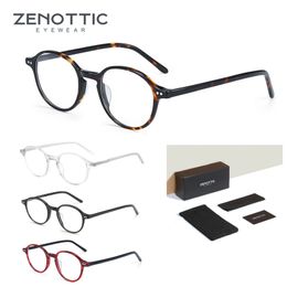 ZENOTTIC 2024 Ultralight Acetate Anti Blue Light Blocking Glasses Fashion Unisex Optical Frame Round Eyewear Computer Eyeglasses 240430