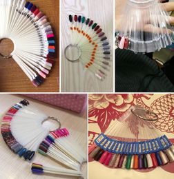 Nail Art Tips Fan Shaped Color Palette Card Display Practice Sticks Nail Style es Nail Art Display Shelf Polish Card2202393