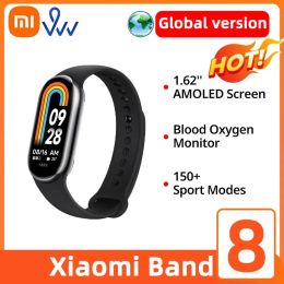 Wristbands Global Version Xiaomi Band 8 Blood Oxygen 1.62''AMOLED Screen SmartBracelet 7 Colour Long Battery Life 150+ Sport Modes Mi Band 8