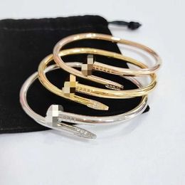 Personalized nail bracelet Rose Gold Natural Nail Bracelet Womens Luxury Open with cart original bracelets