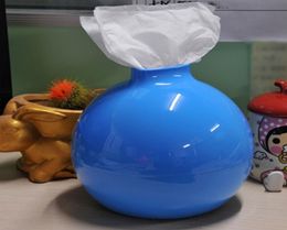 Round Tissue Box Holder Plastic Paper Tissue Container Tissue Toilet Paper Case Cover Bath Home Office Storage Organizer T2004255654140