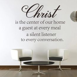Stickers Christ Is The Center Of Our Home Quote Wall Sticker Bedroom Living Room Christ God Religion Bible Verse Wall Decal Vinyl Decor