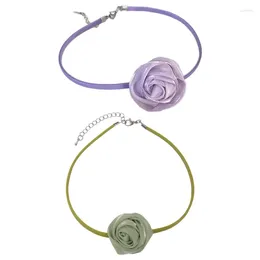 Choker Rose Flower Necklace Vintaged Neck Chain Temperament Fashion Collar