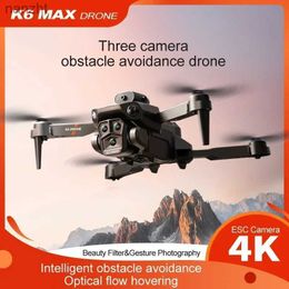 Drones New K6 Max Drone Obstacle Avoidance 4K HD ESC Triangle Wide Angle Camera Optical Flow Positioning Folding FPV Height Maintenance Drone WX