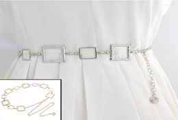 Belts Ladies Stylish Square Hook Metal Waist Chain INS Style Suit Decoration Girdle Simple Allmatch 90s Vintage7671985