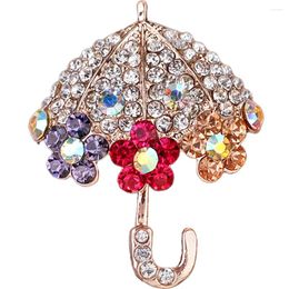 Brooches Umbrella Brooch Hats Clothes Pin Rhinestone Lapel For Women Clothing Badge Alloy Women's Backpack