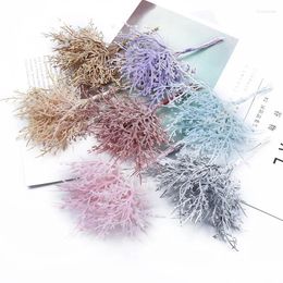 Decorative Flowers Simulated Rime Branch Fake Plant Diy Scrapbooking Xmas Home Decor Mini Icing Pine Branches Cute Colourful Ornaments Brooch