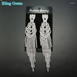 Dangle Earrings Sparkling Competition Jewellery Tassel Crystal For Beauty Contest Stage Dance Shows JE176