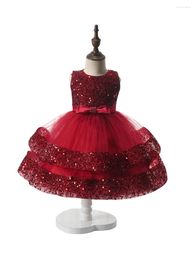 Girl Dresses Evening Gown Princess Sequin Lolita Children's Skirt