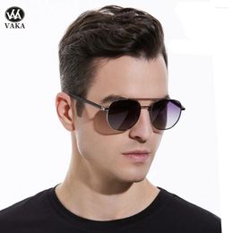 Sunglasses Vintage Round Polarised Men Anti-UV Driving Gradient Sun Glasses Male Brand Designer Shades Mirror Masculino