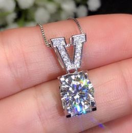 Sterling Silver S925 1CT Moissanite Diamond Necklace Pendant Silver Chain Wedding Engagement Women Gift DVSS1 Excellent Cut Hip H3641573