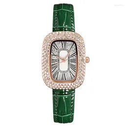 Wristwatches Little Green Watch Women's Female Minority Egg Water Diamond Full Sky Star