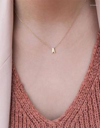 Choker Fashion Tiny Gold Color Dainty Initial Metal Letter Necklace For Women Silver Pendant Collar Jewelry7091939