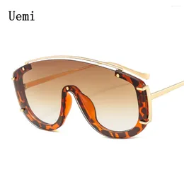 Sunglasses Fashion Modern Oversized For Women Quality Vintage Siamese Square Frame Sun Glasses Luxury Dedigner Ins Tren