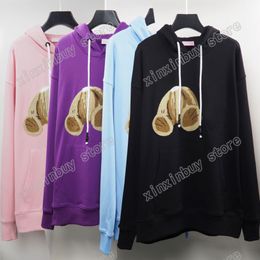 21ss mens women designer Sweatshirts Hoodies Towel embroidery bear casual high quality fashion men top black white S-XL 2436