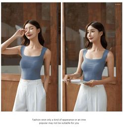 Camisoles & Tanks All-match Solid Casual For Tank-Top Camisole Vest Square-Neck Women Summer Sleeveless Pullover Top Matching Blaze