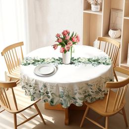 Table Cloth Small Fresh Style Pastoral Wheat Print Pattern Home Kitchen Living Room Round Dust-proof Tablecloth Holiday Dinner Decoration