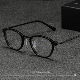 Sunglasses Frames Vintage Titanium Acetate Glasses Men Retro Square Myopia Optical Eyeglasses Women 2024 Korean Prescription Eyewear