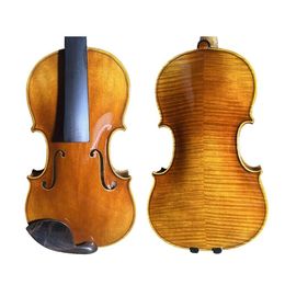 4/4 handmade violin nice grain spruce maple violino with a case and rich sound