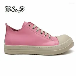 Casual Shoes Black& Street Ankle Lace UP Fragrant Sole Flat Trainer Pink Genuine Leather Handmade Hip Hop