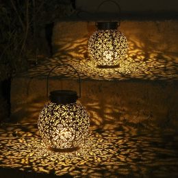 Solenergin Retro Lantern LED Vattentät solenergi Utomhus Garden Lantern Dancing Flimer Flame Light Landscape Decoration