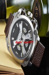 NEW DZ7357 BAMF White black Dial Brown Leather Strap Chrono Quartz Men039s Watch 73573903682