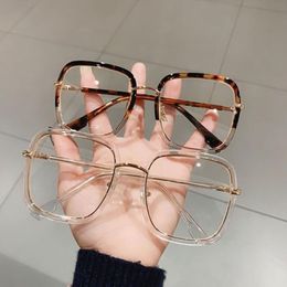 Sunglasses Oversized Clear Square Glasses Women Fashion Anti-blue Optical Frames Classic Plastic Eyeglasses Eyewear 190E