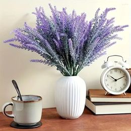 Decorative Flowers 6 Bundles Artificial Lavender For Bouquets Fake Wild Stems Wedding Faux Table Centerpieces Door Wreaths