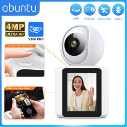 Cameras 4MP 2K 2.4 inch Big Screen Wifi Surveillance Camera Indoor Child Elderly Monitor 2MP One Click Real Time Video Call Wifi Camera