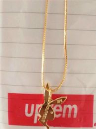Designer Rabbit Long Necklace for Men and Women 14K gold Plated necklace Hiphop BRAND Charm Chain Hip Hop Jewellery Christmas Gifts9381790
