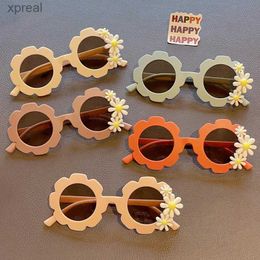 Óculos de sol Novos crianças com óculos de sol retro margaridas coloridas UV400 Garotas e meninos Moda Proteção de protetores Sunglasses Crianças Óculos de sol