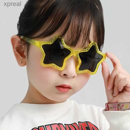 Sunglasses Cute Five Star Sunglasses Baby Cartoon Star Outdoor Sun Protection Childrens Cute Sunglasses Girl Boy Childrens Gift UV400 De Sol WX