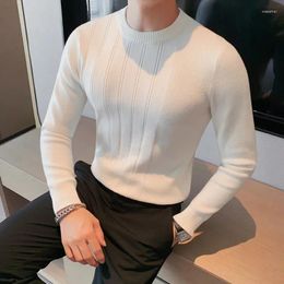 Men's Sweaters Classic Striped Knitted Sweater Autumn Winter Crewneck Pullover Korean Version Slim Handsome European American Simple
