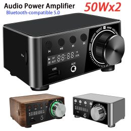 Amplifier 50W+50W Infineon MA12070 Bluetooth 5.0 Digital Audio Power Amp Class D USB AUX TF Home Theatre HiFi Stereo Mini Amplifier