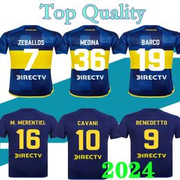 2024 Boca Juniors soccer Jersey 23 24 TEVEZ MARADONA MOURA ABILA REYNOSO DE ROSSI JRS sports football shirt S-XXL