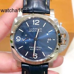 Calendar Wrist Watch Panerai Swiss Watch Luminor Series PAM01313 Automatic Mechanical Mens Radiating Blue Plate Diving Sports Watch
