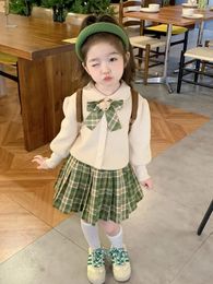 Clothing Sets Girls Autumn Jk Set 2024 Baby Girl Princess Dress Children Western Style Two-Piece Suit Fashionable Children's Clot