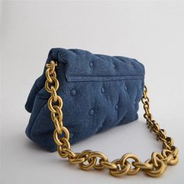Shoulder Bags Famous Fashion Designer Luxury Thick Chains Women Denim Messenger Bag Purses And Handbags For 2024