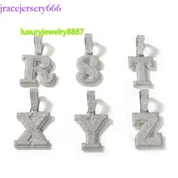 VVSCustom Name Letter Pendant Men Sier Plated Street Style 5A Zircon Hiphop Necklace